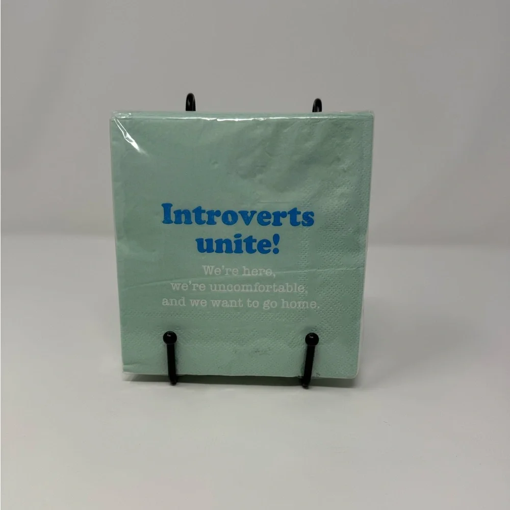 Introverts Unite! Green, Blue and White Party Napkins Set of 40